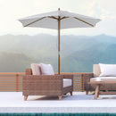 Outsunny 2.5m Wood Garden Parasol Sun Shade Patio Outdoor Wooden Umbrella Canopy