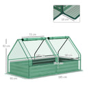 Outsunny Raised Garden Bed Planter Box with Greenhouse, Green and Dark Grey