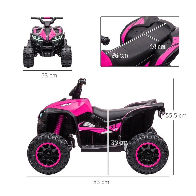 HOMCOM Kids Electric Ride On Quad Bike 12v - Pink