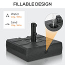 Square Umbrella Parasol Base With Wood Effect, Plastic Parasol Stand, Black