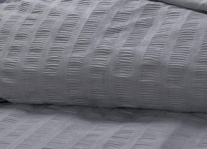 Seersucker Duvet Set - Grey