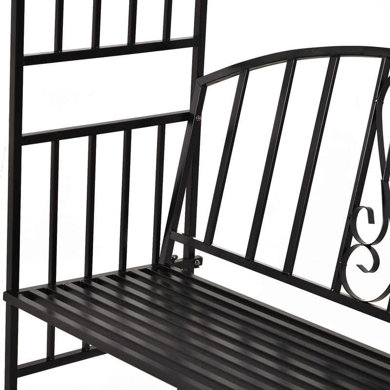 Outsunny Metal Arch Garden Bench - Black