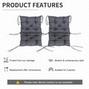 Outsunny Outdoor Seat Cushion Set -  Grey (Chairs Not Included)