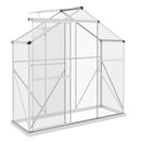 Outsunny 6 x 2.5ft Polycarbonate Greenhouse Aluminium Green House, Silver