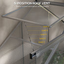 Outsunny 6 x 2.5ft Polycarbonate Greenhouse Aluminium Green House, Silver