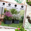 Outsunny Set of 2 Raised Garden Bed Metal Planter Box with Safety Edging, Grey