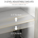 HOMCOM Sideboard Storage Cabinet for Living Room with Adjustable Shelves White