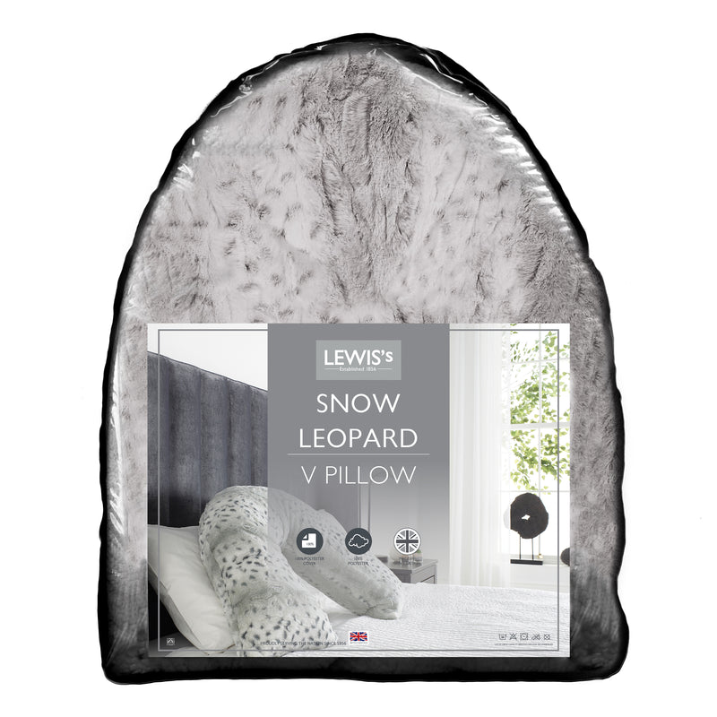 Lewis's Snow Leopard Grey V Shaped Pillow