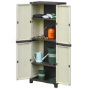 Outsunny Garden Cabinet Shed, Double-Door, 65Lx37Wx172H cm - Beige