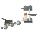 PawHut 4 Piece Cat Shelf, Cat Wall Furniture w/ Hammock, Steps, Platforms