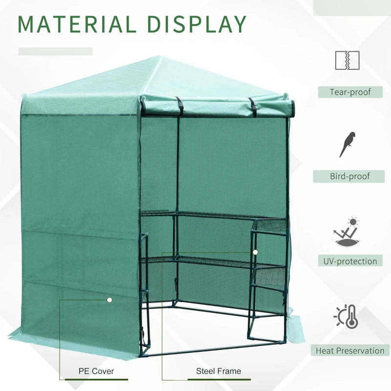 Outsunny Hexagon Walk-in 3-Tier Portable Greenhouse