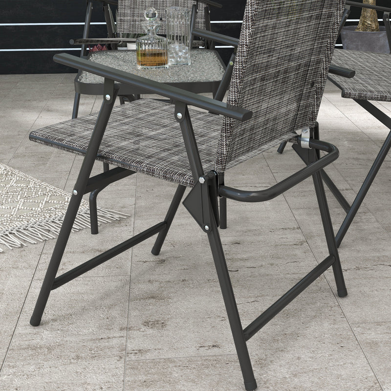 Outsunny Patio Furniture Set, Garden Set w/ Table, Foldable Chairs, a Loveseat