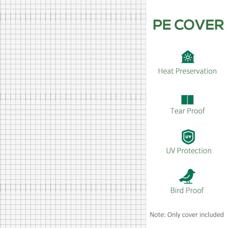 Outsunny 6x3x2m Greenhouse Replacement Cover ONLY for Tunnel Greenhouse White