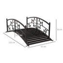 Outsunny 1.2M Classic Arch Bridge for Ponds Creeks Streams Borders, Black
