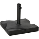 Outsunny 20KG Square Patio Umbrella Base, Fits 32mm,38mm,48mm Pole - Black