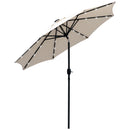 Outsunny Outdoor Garden Solar Power 24 LED Light Parasol Sun Umbrella Crank Tilt