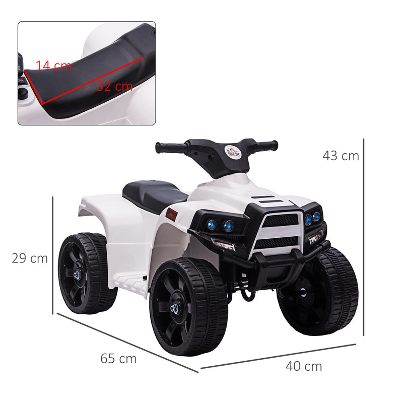 HOMCOM Kids Electric Ride On Quad Bike 6V - Black/White