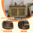 PawHut Dog Crate Furniture with Removable Cushion for Large Dogs - Brown