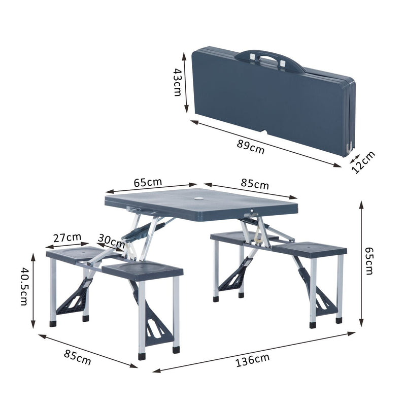 Outsunny Folding Camping Table And Chair Set