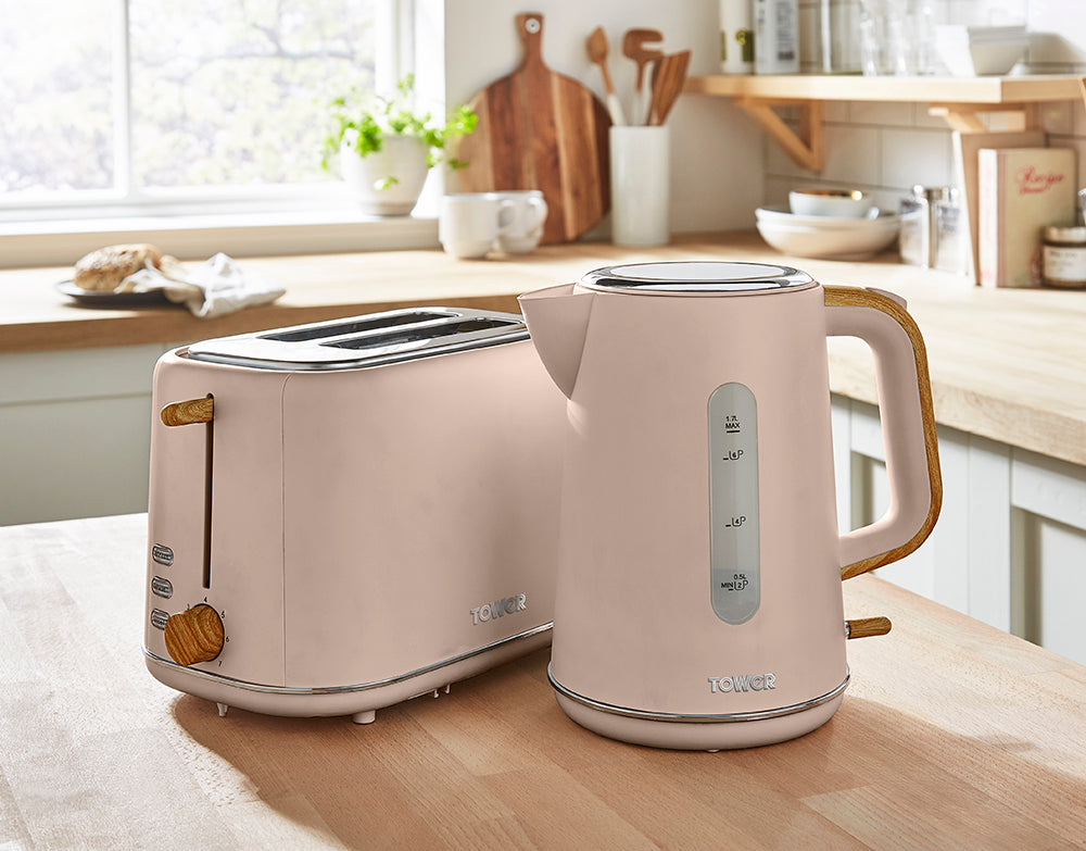 Tower Scandi 3KW Rapid Boil Kettle Pastel Pink