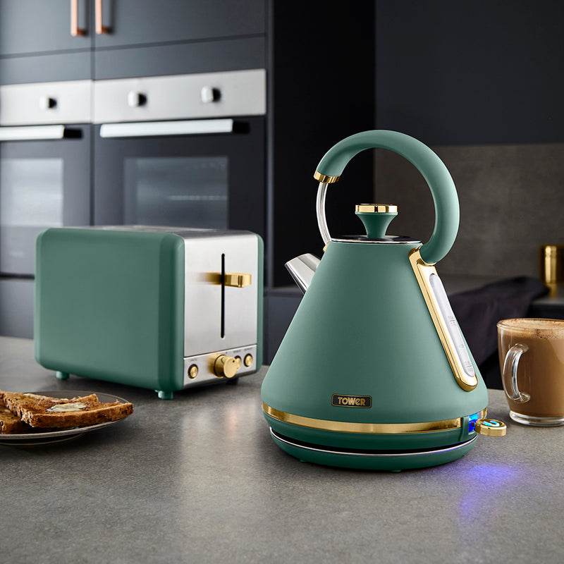 Tower Cavaletto 3KW 1.7 Litre Pyramid Kettle - Jade Green