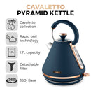 Tower Cavaletto 3KW 1.7 Litre Pyramid Kettle - Midnight Blue