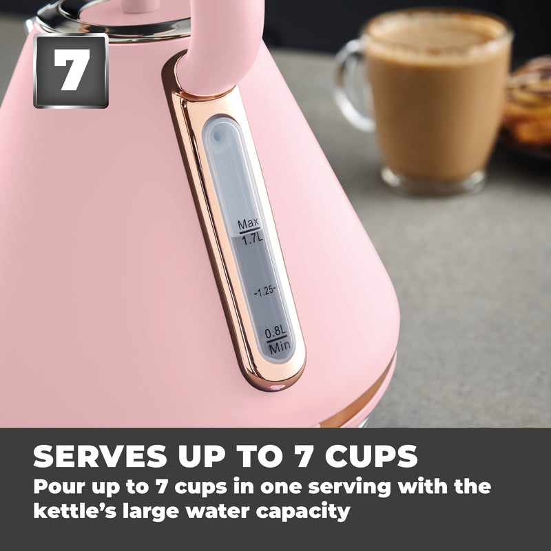 Tower Cavaletto 3KW 1.7 Litre Pyramid Kettle - Pink