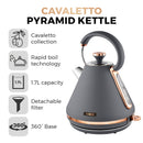 Tower Cavaletto 3KW 1.7 Litre Pyramid Kettle - Grey