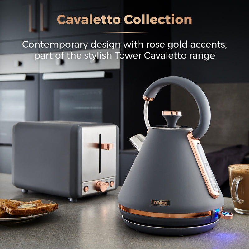 Tower Cavaletto 3KW 1.7 Litre Pyramid Kettle - Grey