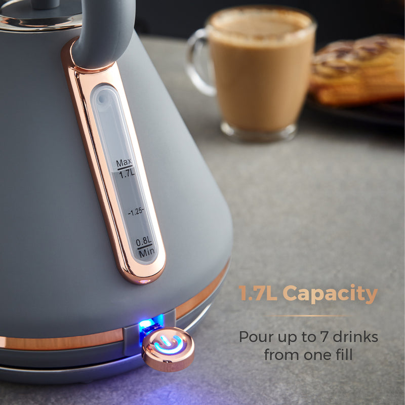 Tower Cavaletto 3KW 1.7 Litre Pyramid Kettle - Grey