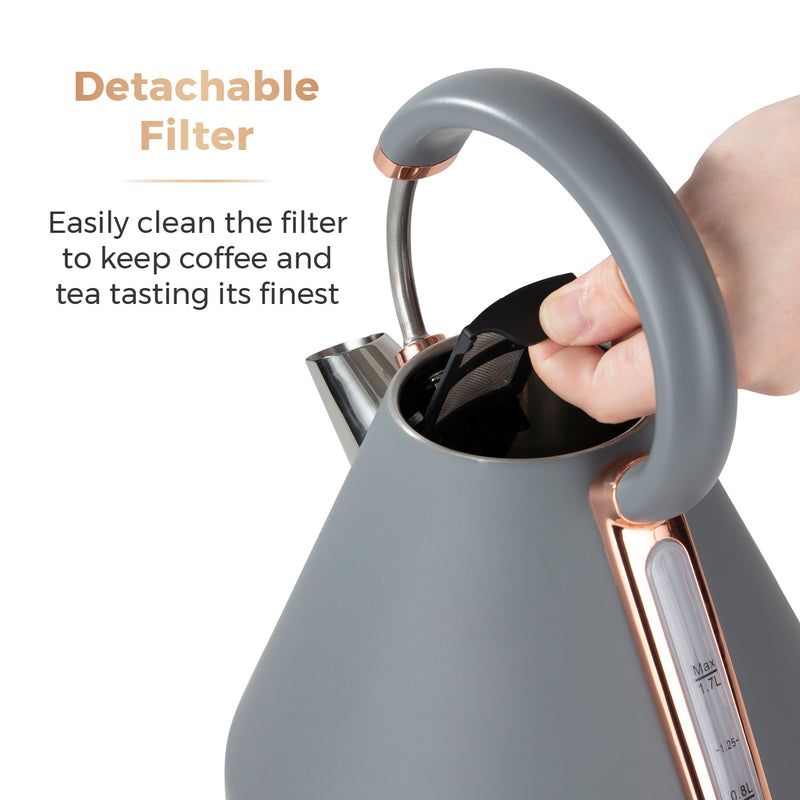 Tower Cavaletto 3KW 1.7 Litre Pyramid Kettle - Grey