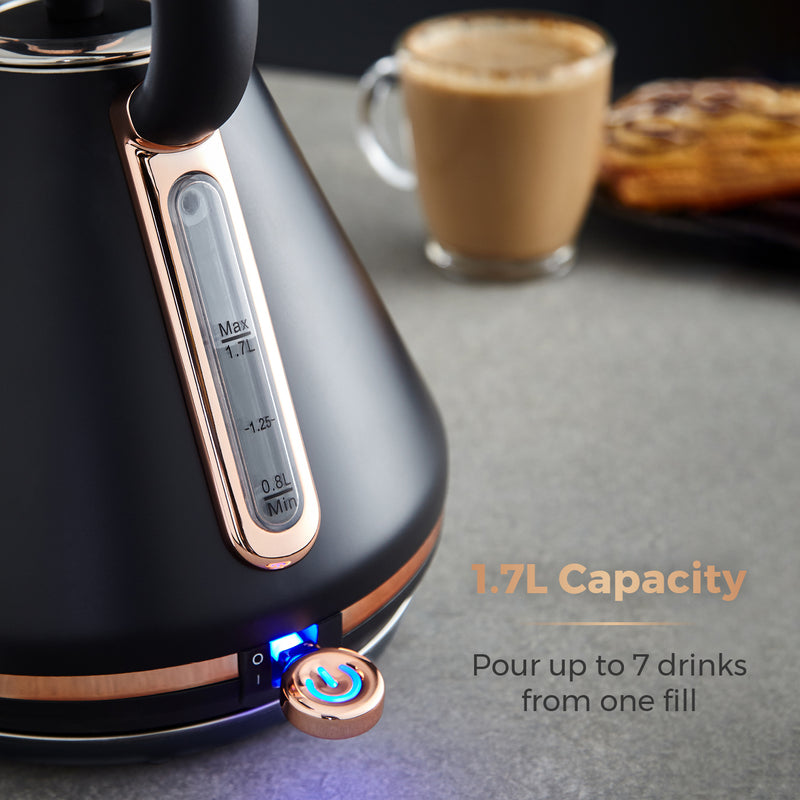 Tower Cavaletto 3KW 1.7 Litre Pyramid Kettle - Black