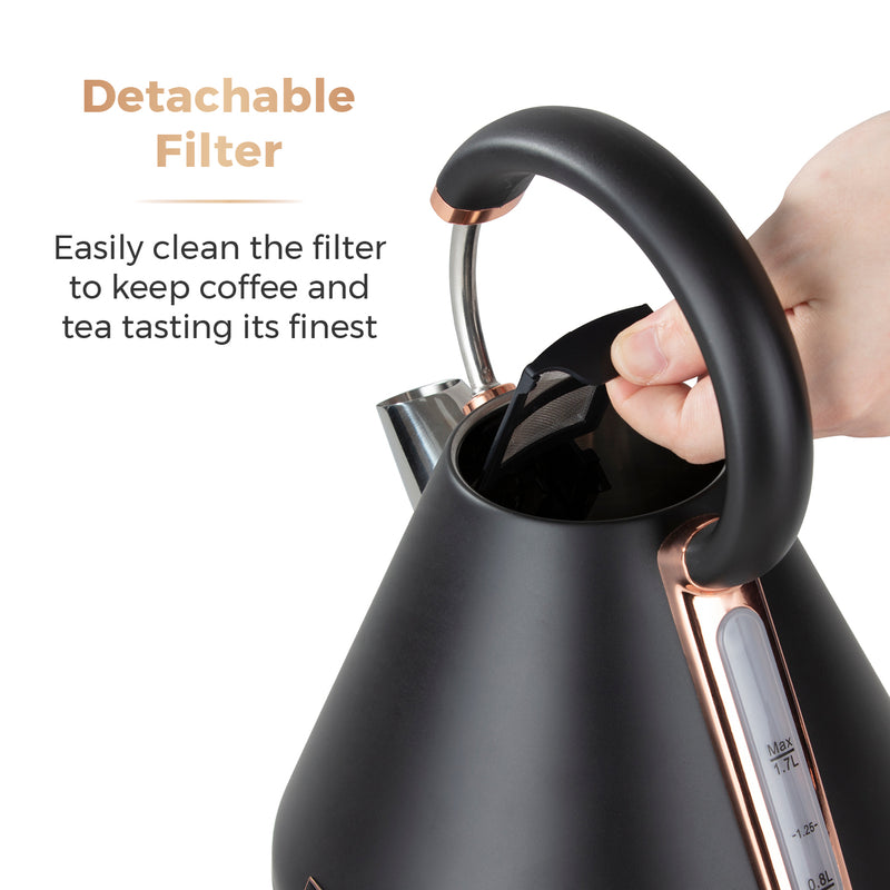 Tower Cavaletto 3KW 1.7 Litre Pyramid Kettle - Black