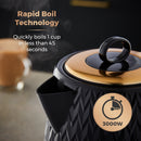 Tower Empire 3KW 1.7L Kettle with Brass Accents - Black
