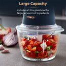 Tower Cavaletto 350W 1 Litre Glass Mini Chopper - Midnight Blue