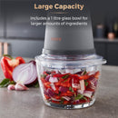 Tower Cavaletto 350W 1 Litre Glass Mini Chopper - Grey