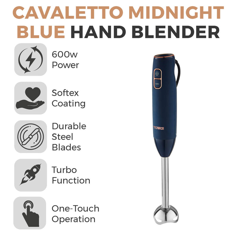 Tower Cavaletto 600W Stick Blender - Midnight Blue
