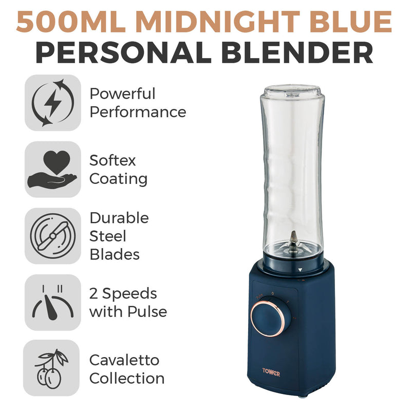 Tower Cavaletto 300W Personal Blender - Midnight Blue
