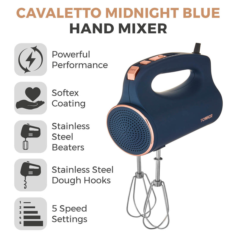 Tower Cavaletto 300W Hand Mixer - Midnight Blue