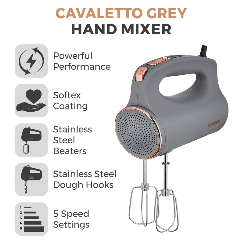 Tower Cavaletto 300W Hand Mixer - Grey
