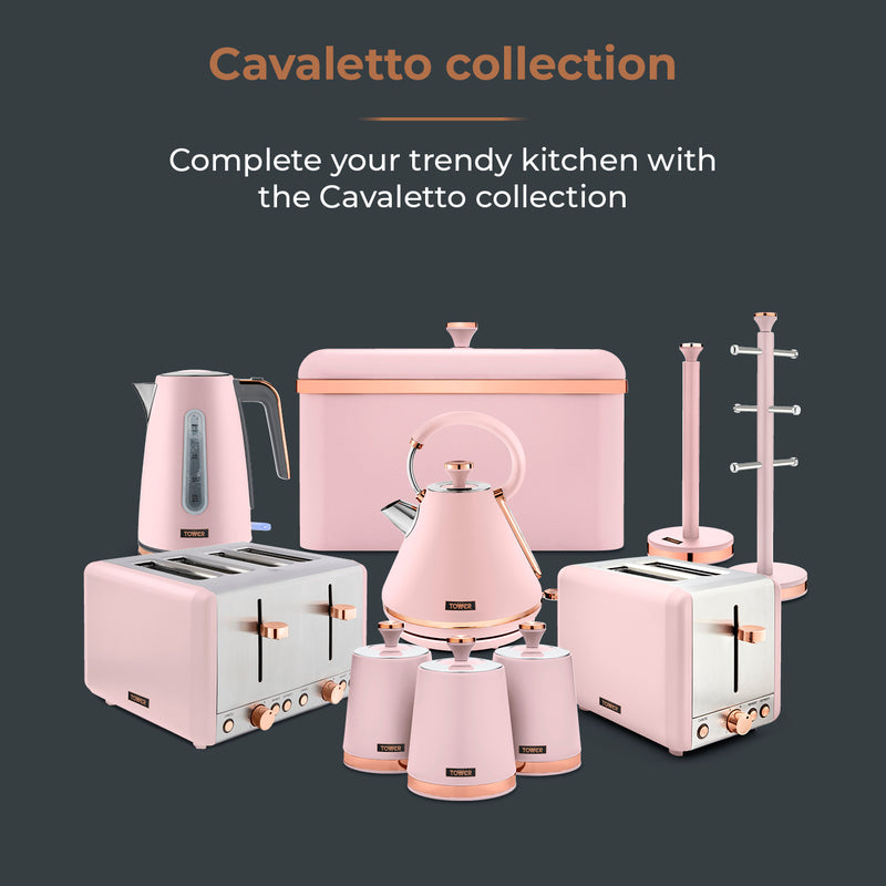 Tower Cavaletto 1000W Stand Mixer with 5L Glass Bowl Pink