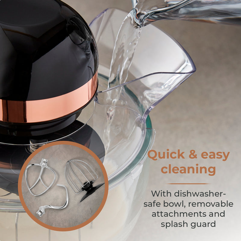 Tower Cavaletto 1000W Stand Mixer with 5L Glass Bowl - Black
