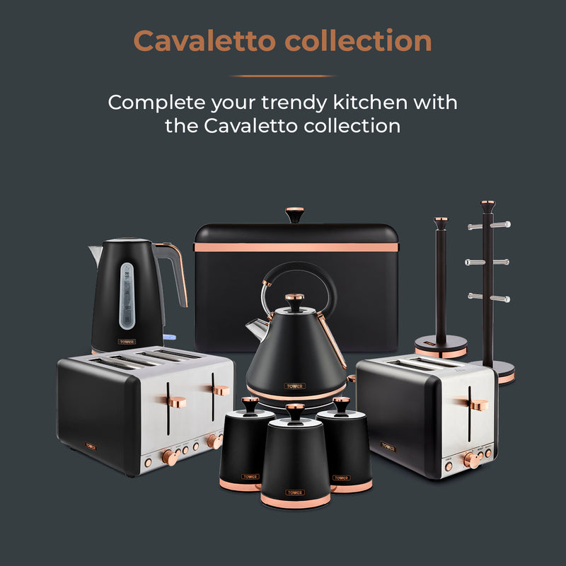 Tower Cavaletto 1000W Stand Mixer with 5L Glass Bowl - Black