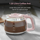 Tower Scandi 900W 1.25 Litre Coffee Maker - Pink