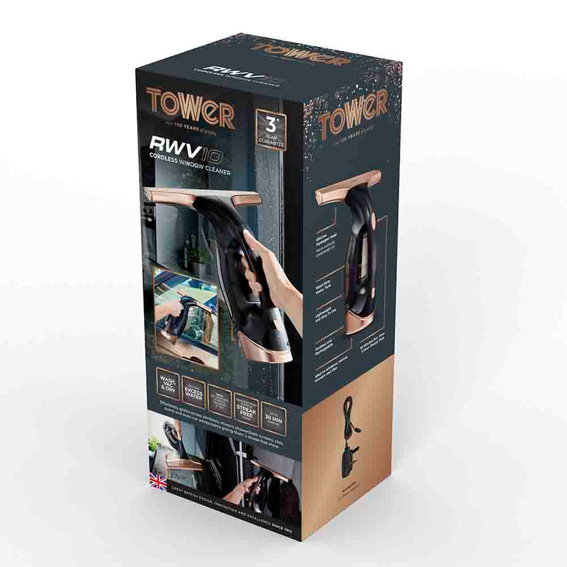Tower TWV10 Cordless Window Cleaner - Black/Rose Gold