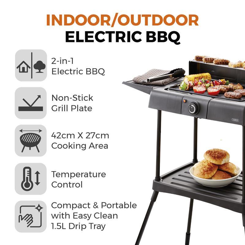 Tower Standing Electric BBQ Grill - Black