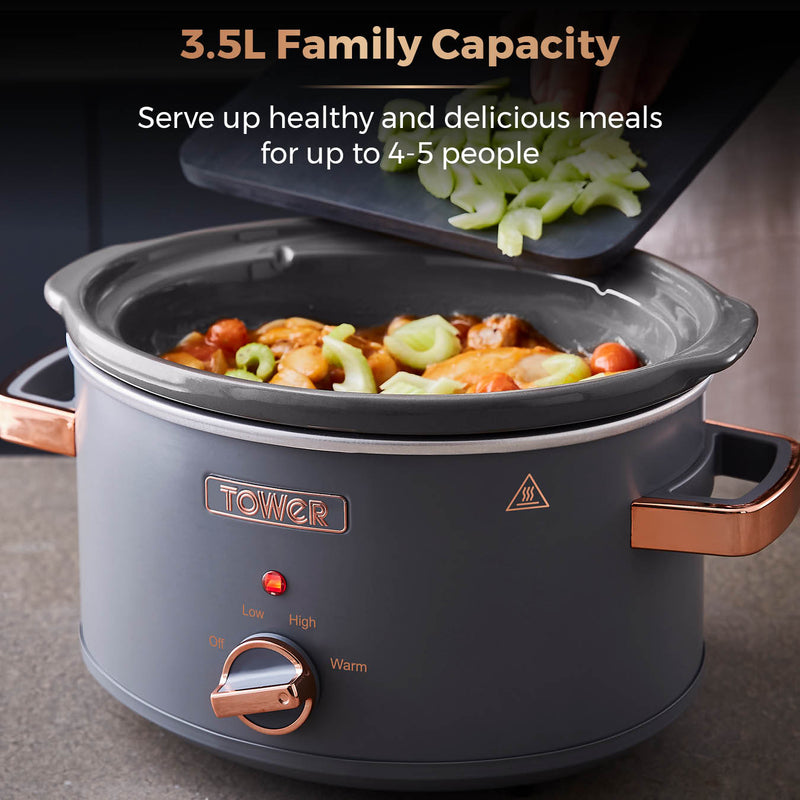 Tower Cavaletto 3.5 Litre Slow Cooker - Grey