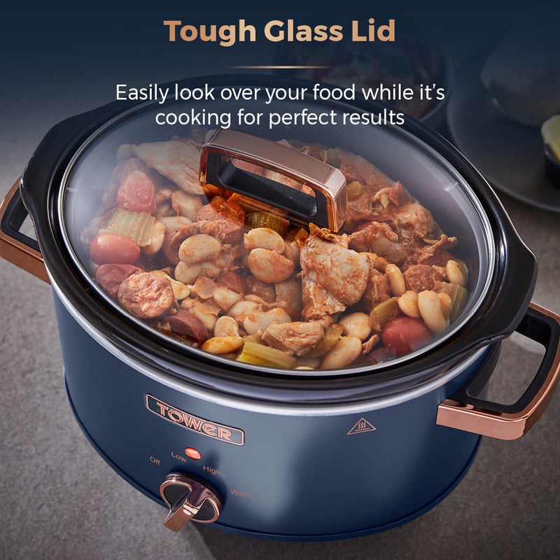 Tower Cavaletto 3.5 Litre Slow Cooker - Midnight Blue