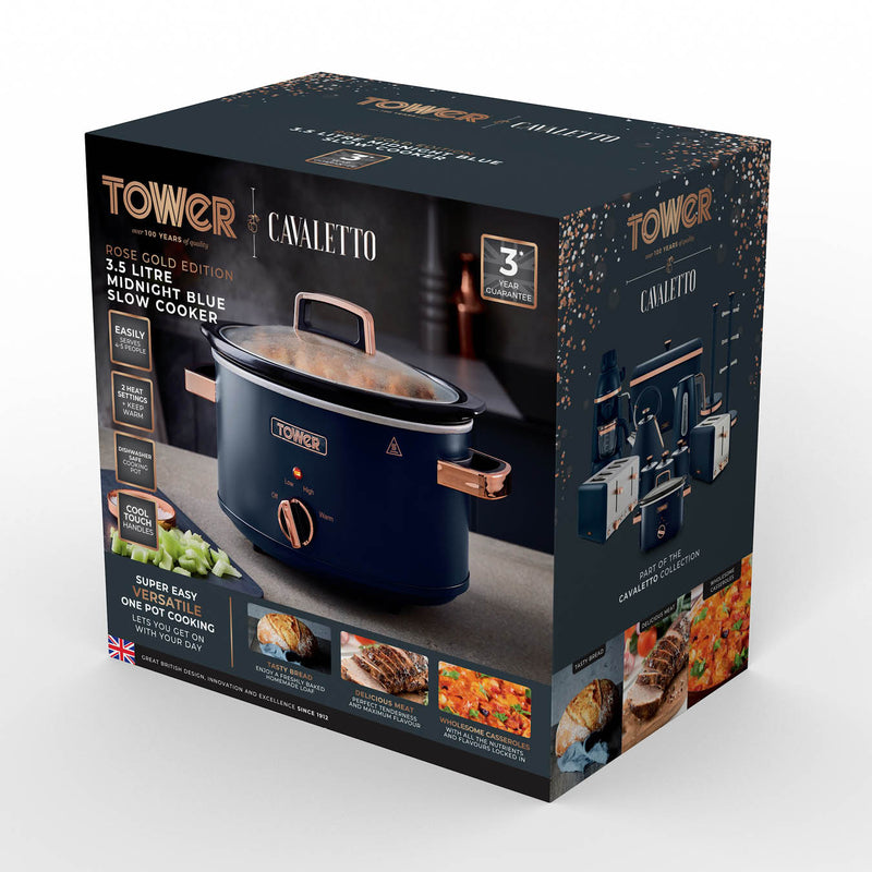 Tower Cavaletto 3.5 Litre Slow Cooker - Midnight Blue