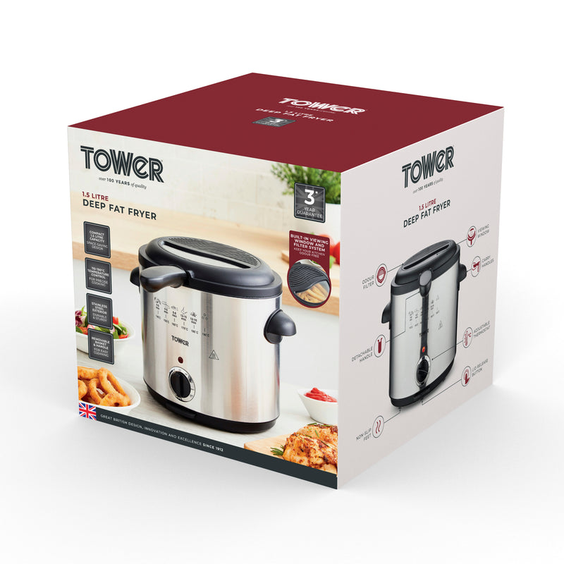 Tower Stainless Steel Deep Fryer 1.5Litre